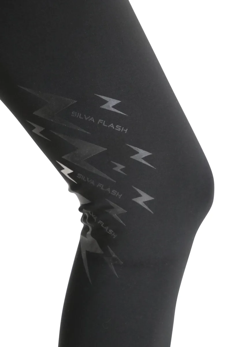 Hy Equestrian Silva Flash Riding Tights - Black/Reflective Silver-4